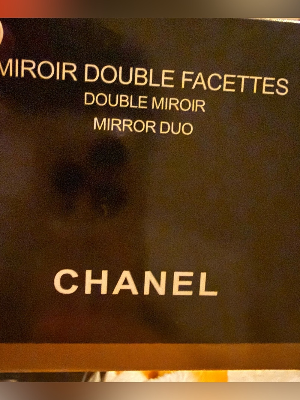 CHANEL Compact Mirror Duo in Black with White Logo